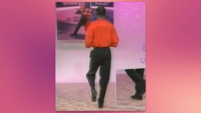 Bailarín de salsa estilo Nueva York Eddie Torres realizando un paso básico.